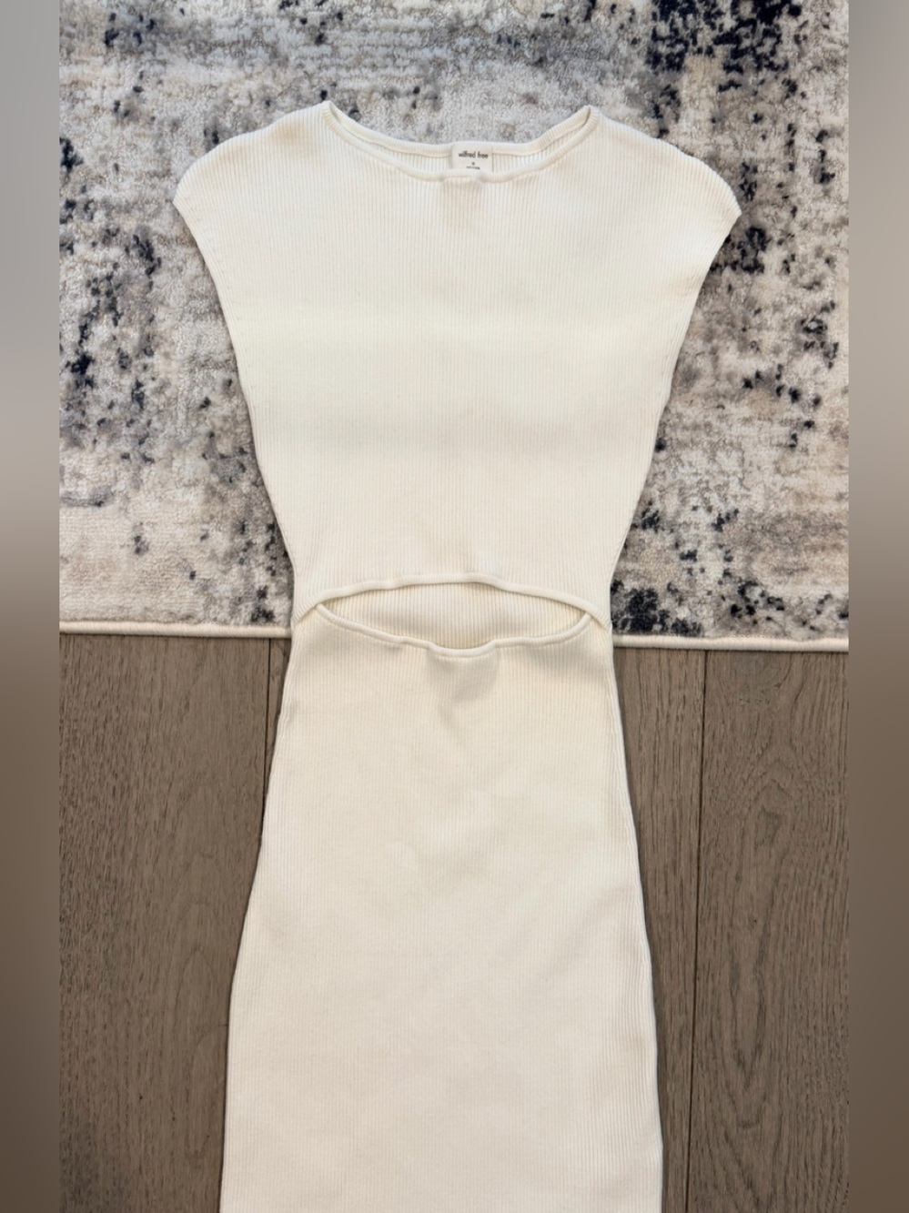 Wilfred Cream Mini Dress with Wide Ribbed Waistband